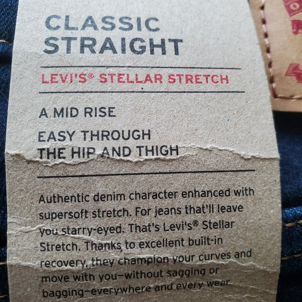 Levi's Classic Straight Leg Jeans Womens 10 Dark Wash Mid Rise Stellar Stretch‎ - Picture 5 of 13